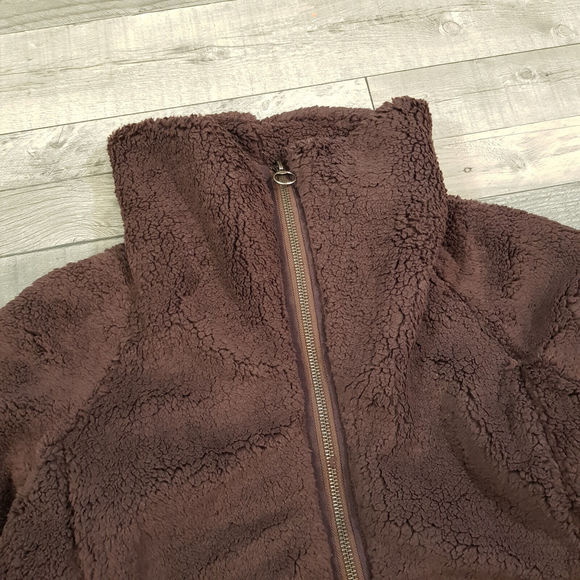 Free People Raya Cozy Coat Jacket XS UK 6 Brown Teddy Fleece Relaxed Fit BN - Picture 6 of 10